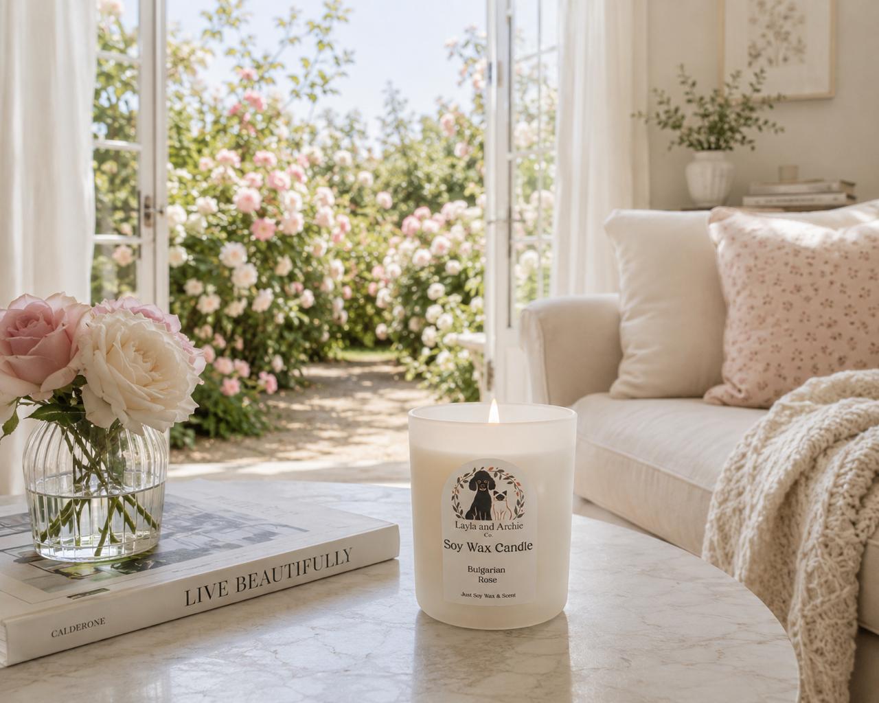 Bulgarian Rose Soy Wax Candle - 440ml