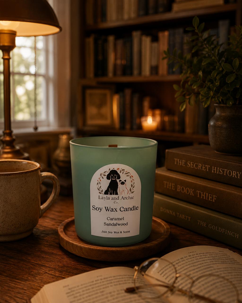 Caramel Sandalwood Soy Wax Candles - 440ml