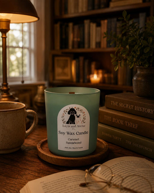 Caramel Sandalwood Soy Wax Candles - 440ml